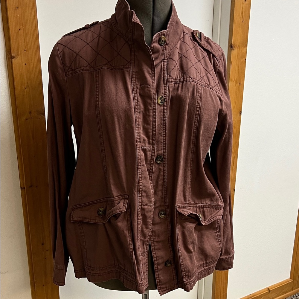 Maurices Quilted Yoke Utility Jacket - Dusty Mauve